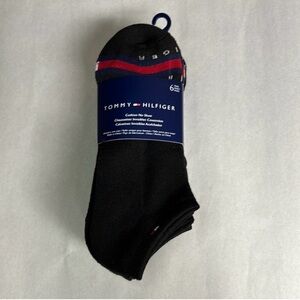 New Tommy Hilfiger Socks Women’s 6 Pair Black Cushion No Show Socks Activewear